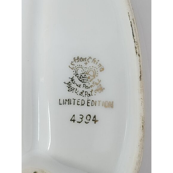 Vintage Hand-Painted‎ Lefton China Leaf-Shaped Holiday/Candy Dish 4394 - Picture 4 of 6